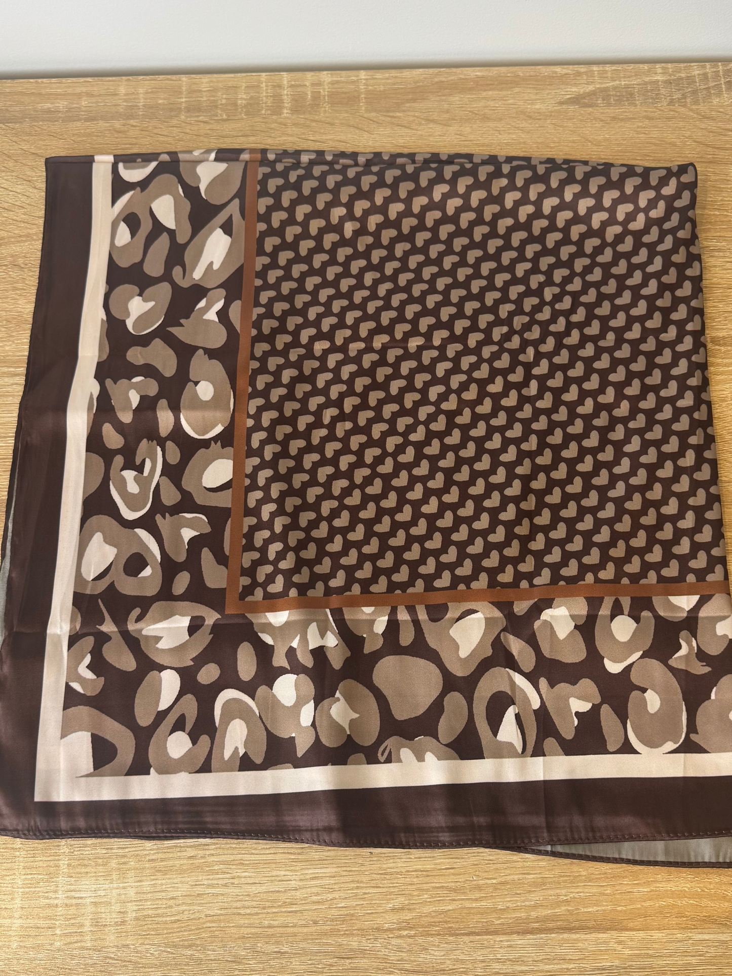 Pashmina corações castanha