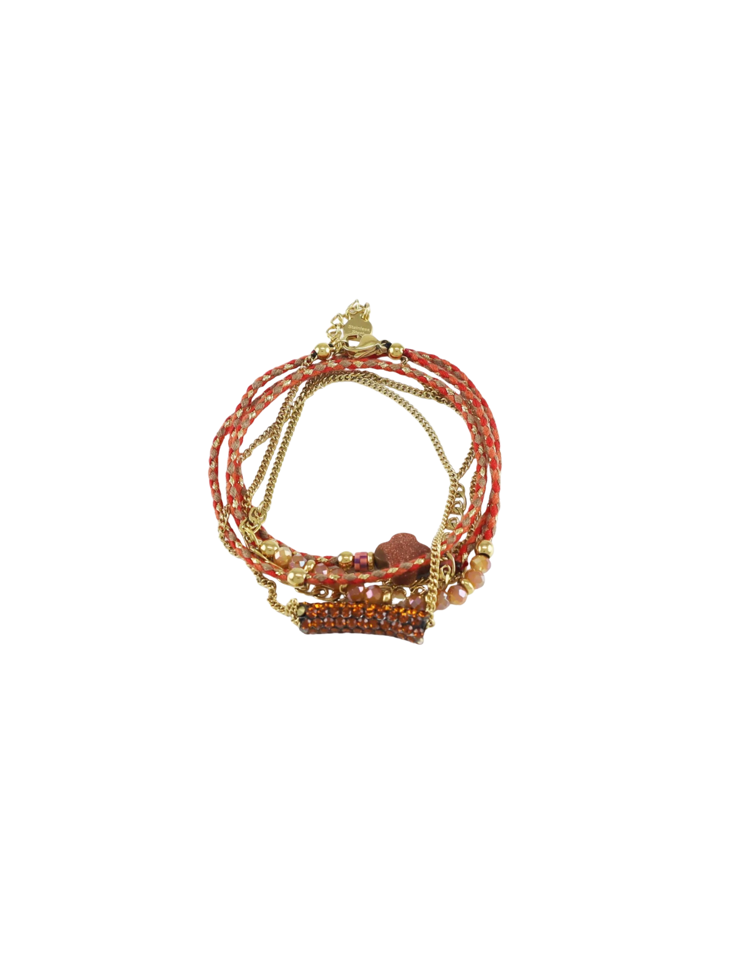 Pulseira laranja várias voltas