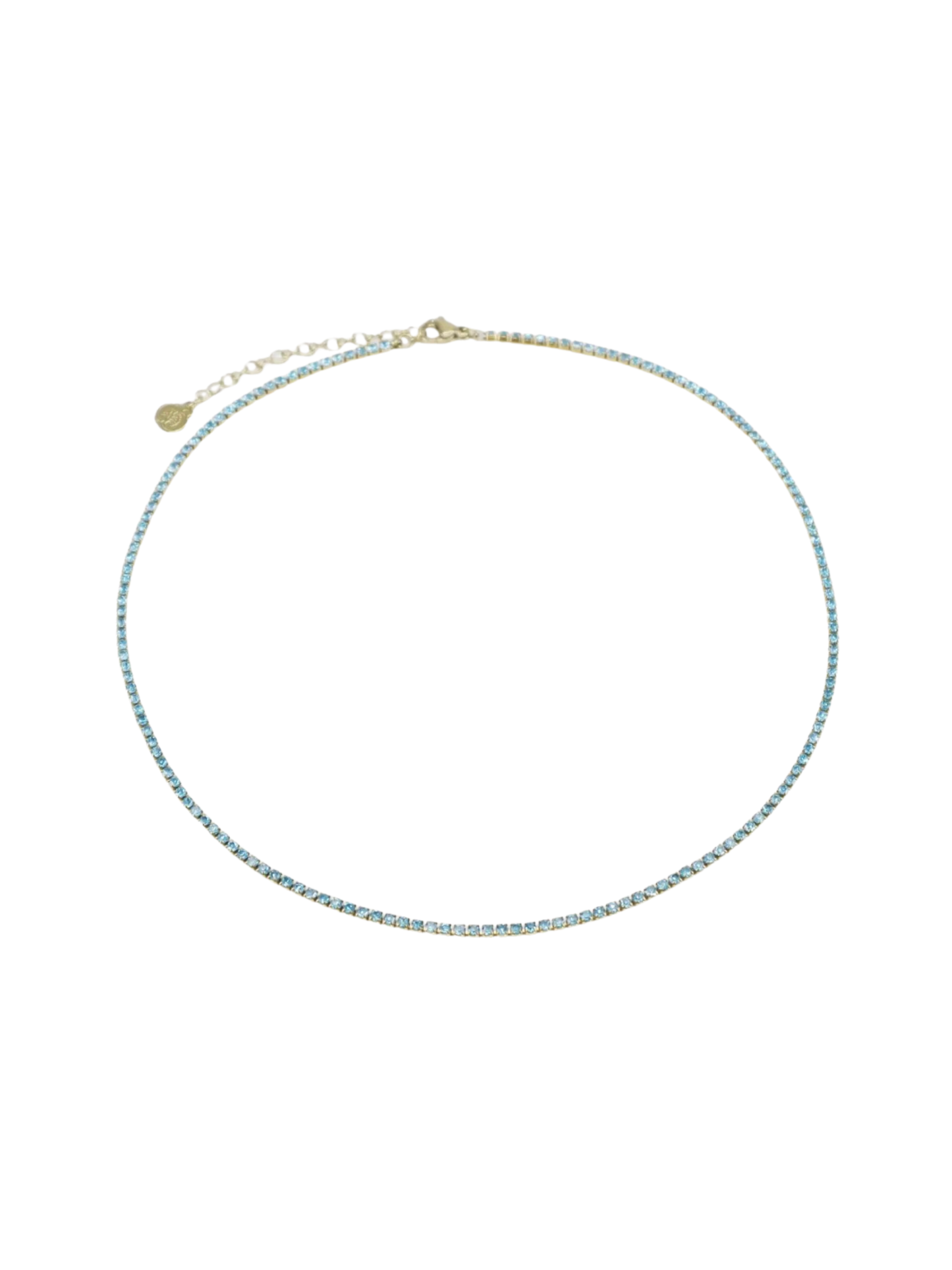 Colar zirconias azul claro