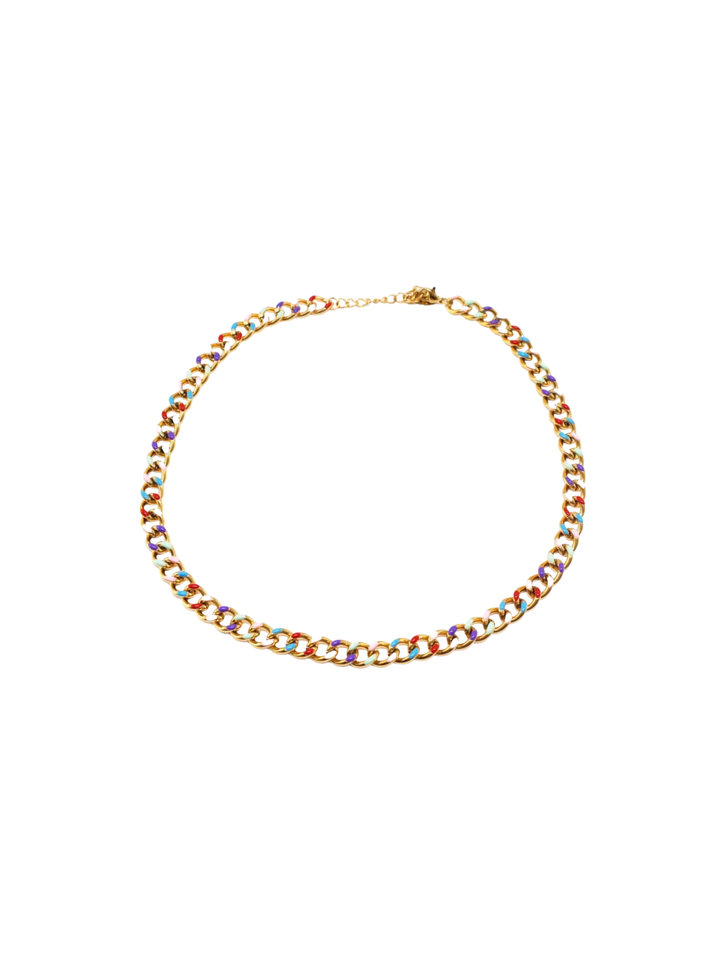 Corrente dourada colorida colar