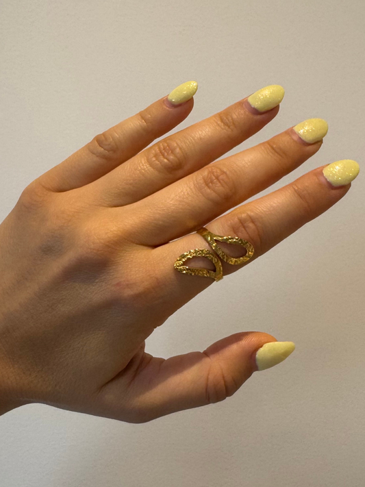 Anel dourado brilhante
