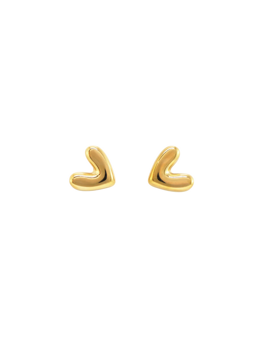 Brincos coração dourado