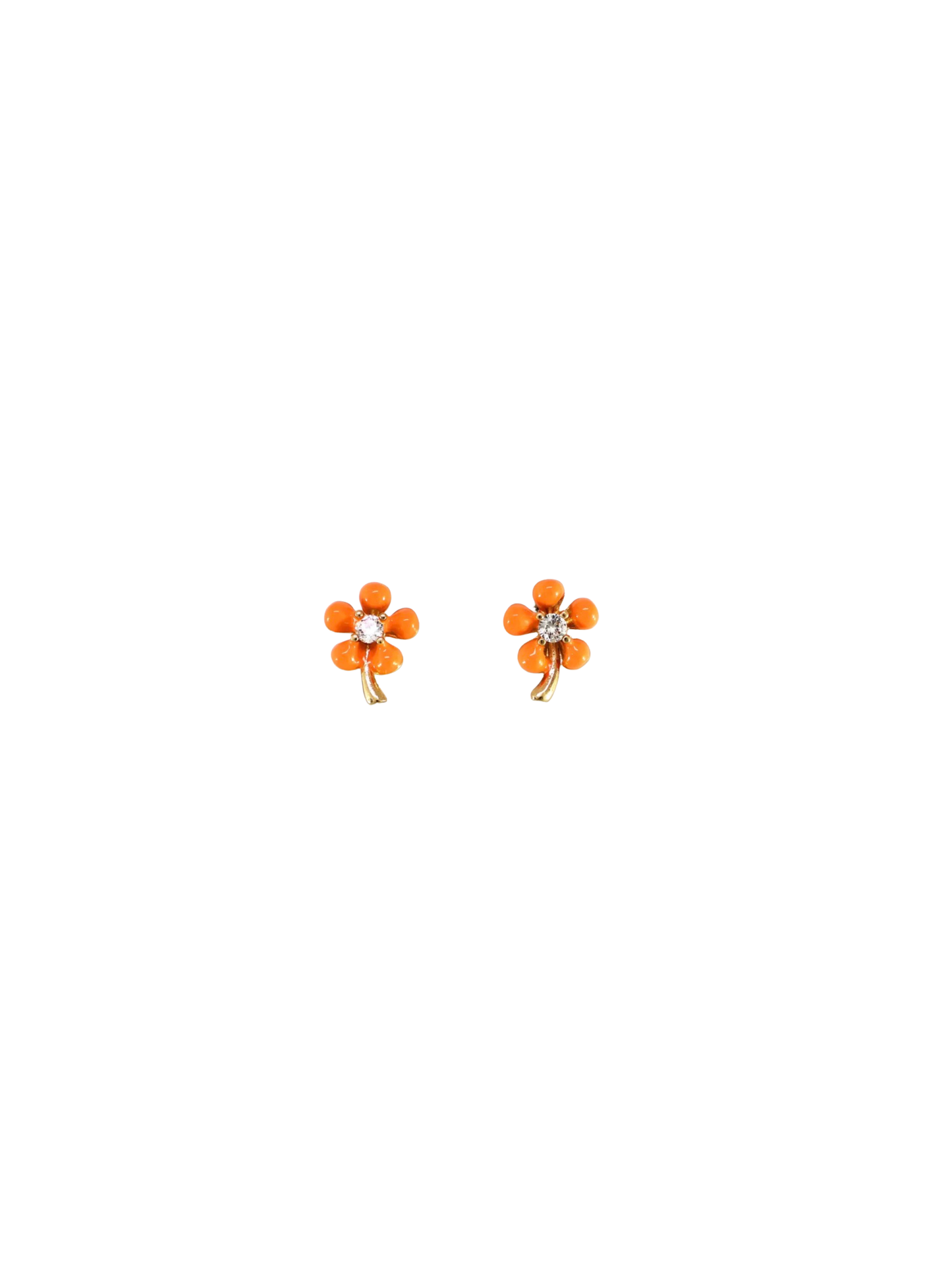 Brincos flor laranja