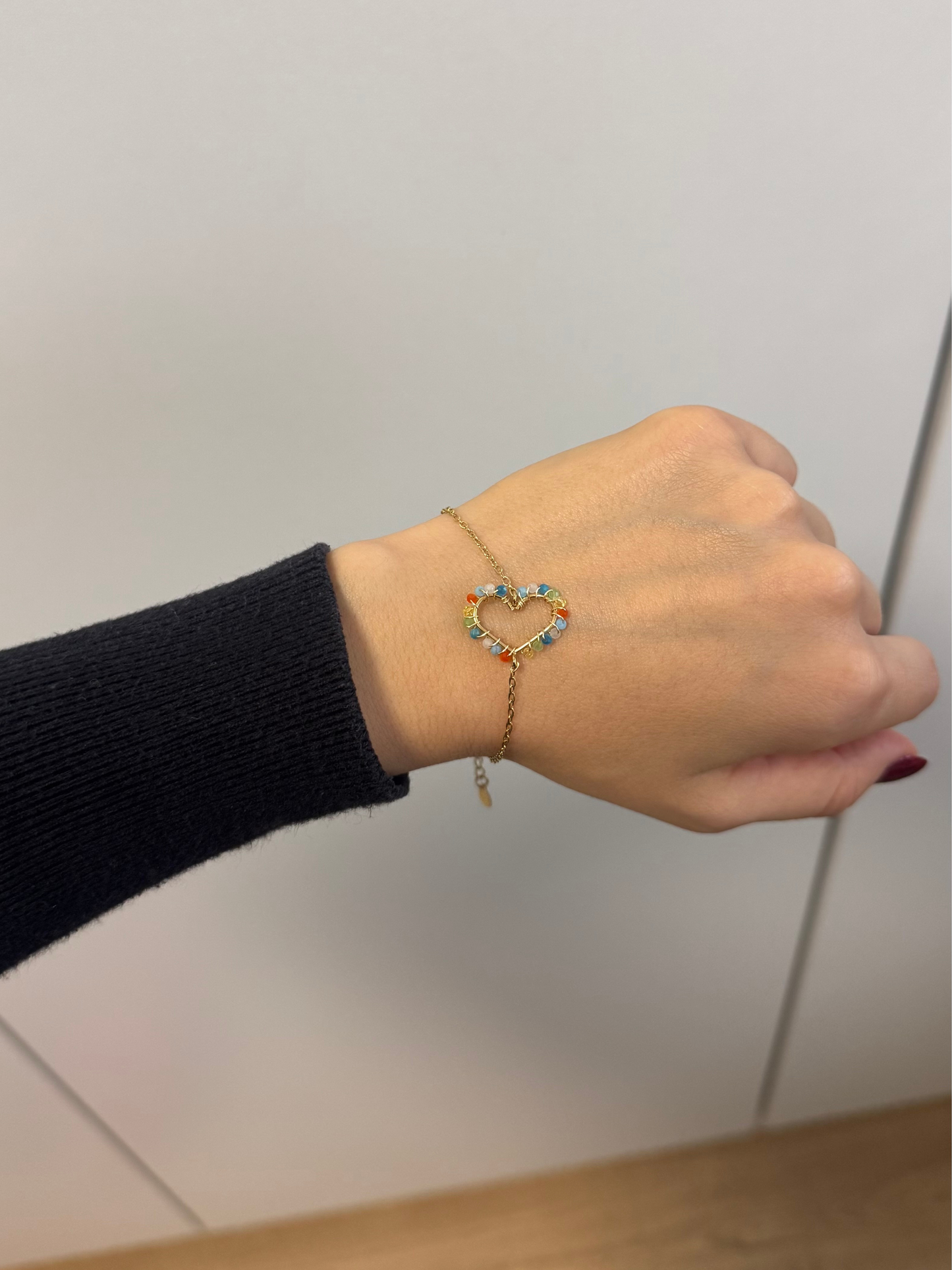 Pulseira Coração colorida