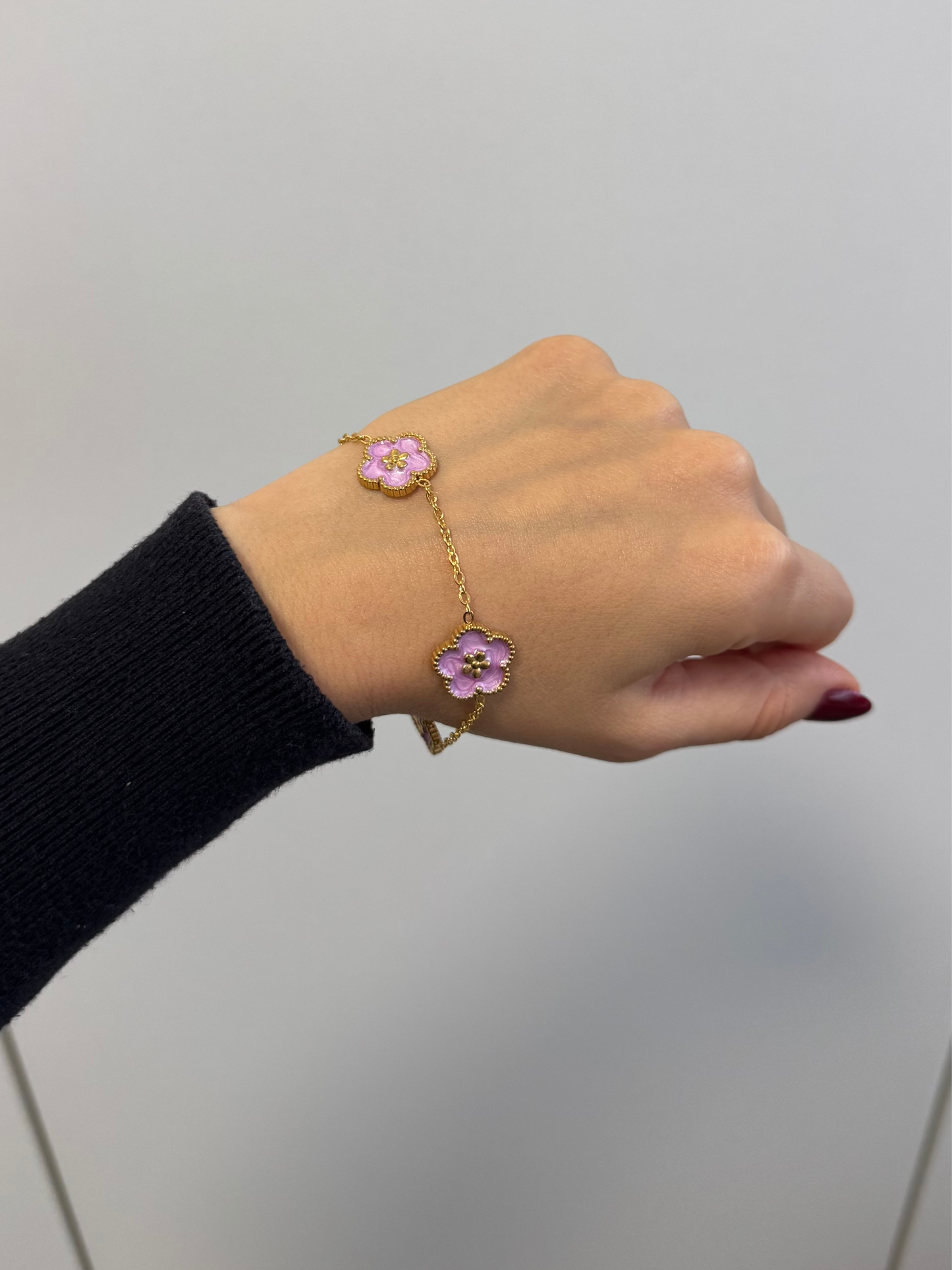 Pulseira flor lilás