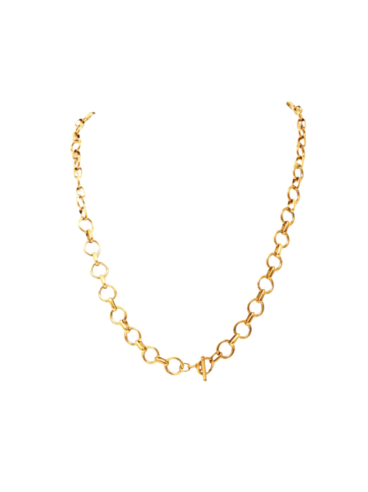 Corrente dourada com fecho em T