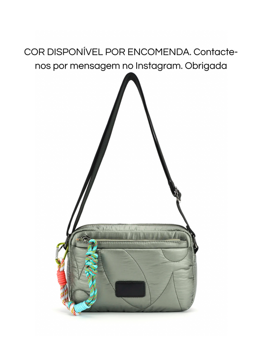 Mala tiracolo verde tropa com bolsa
