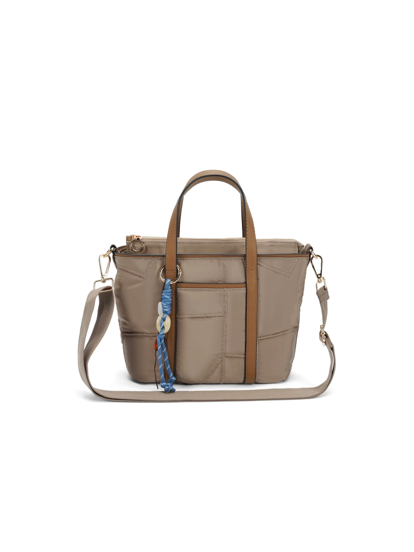 Mala Tote Taupe com penduro