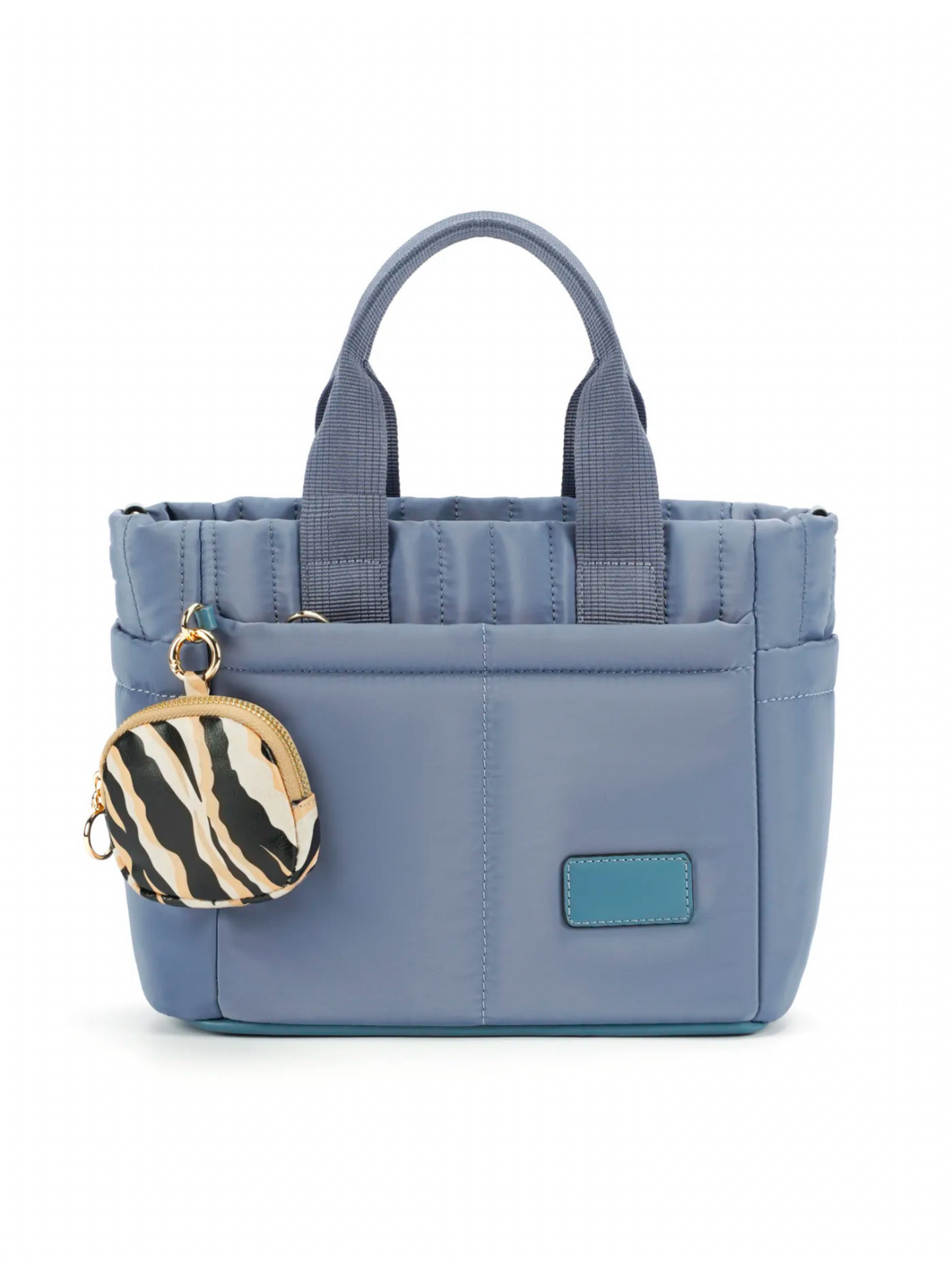 Mala Azul com bolsa animal print