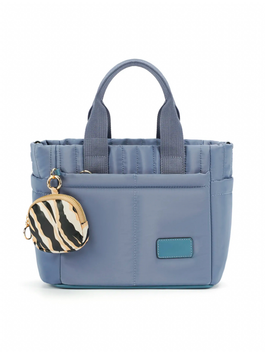 Mala Azul com bolsa animal print