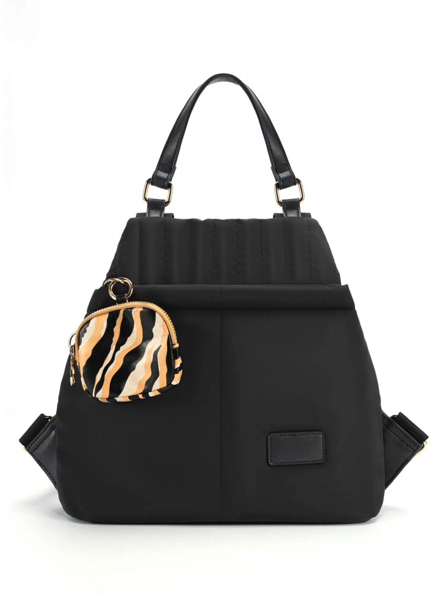 Mochila preta com bolsa tigresa