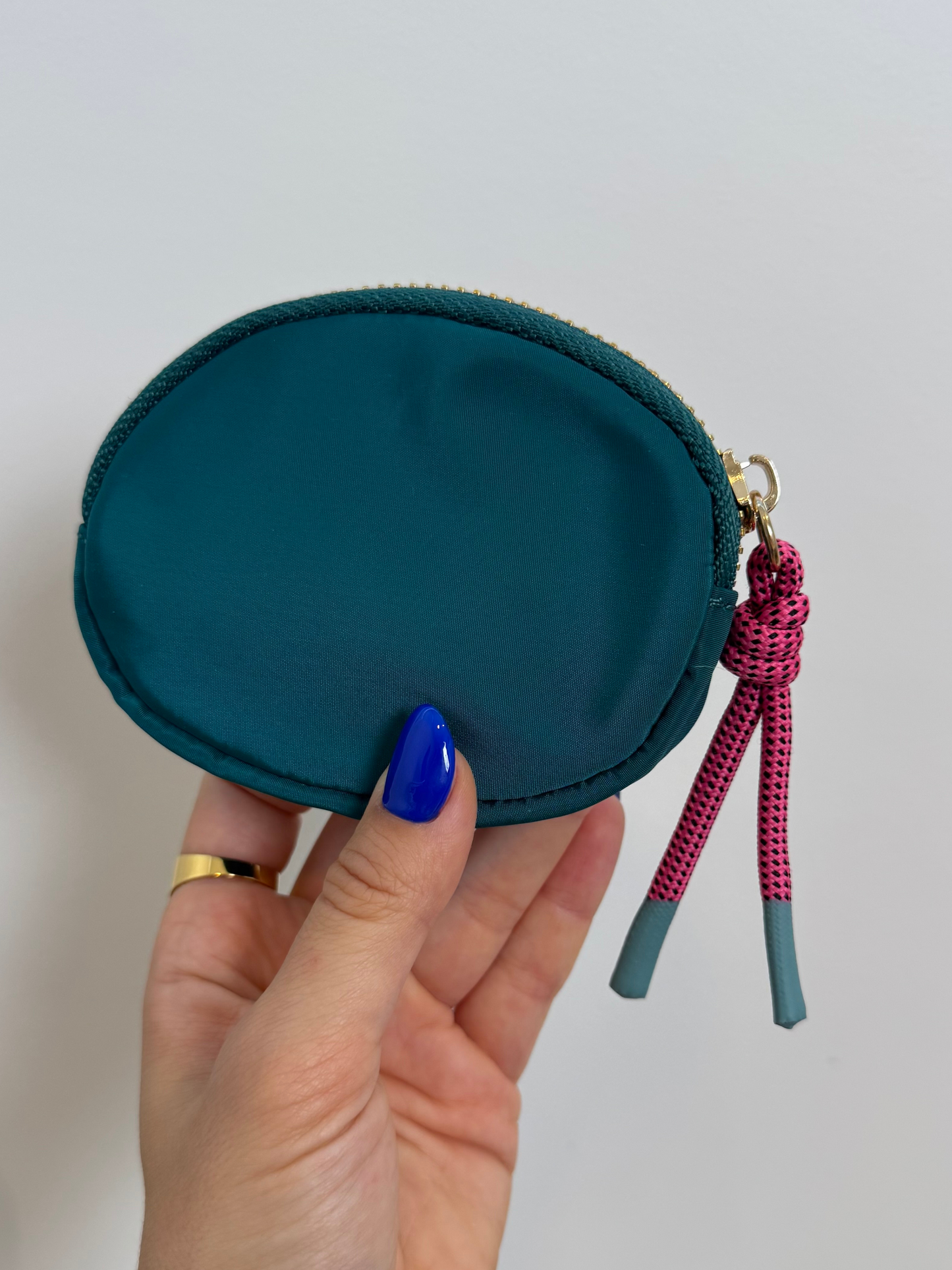 Porta-moedas azul petróleo