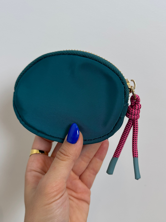 Porta-moedas azul petróleo