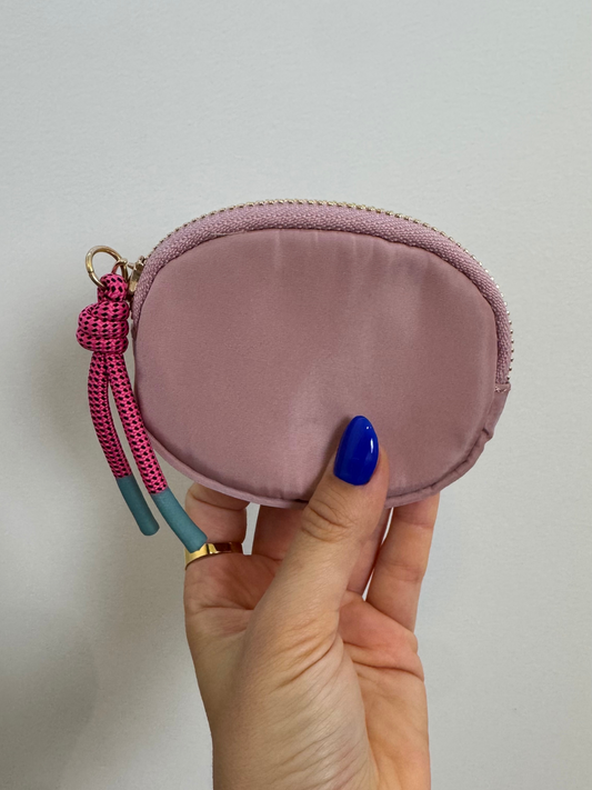 Porta moedas rosa claro