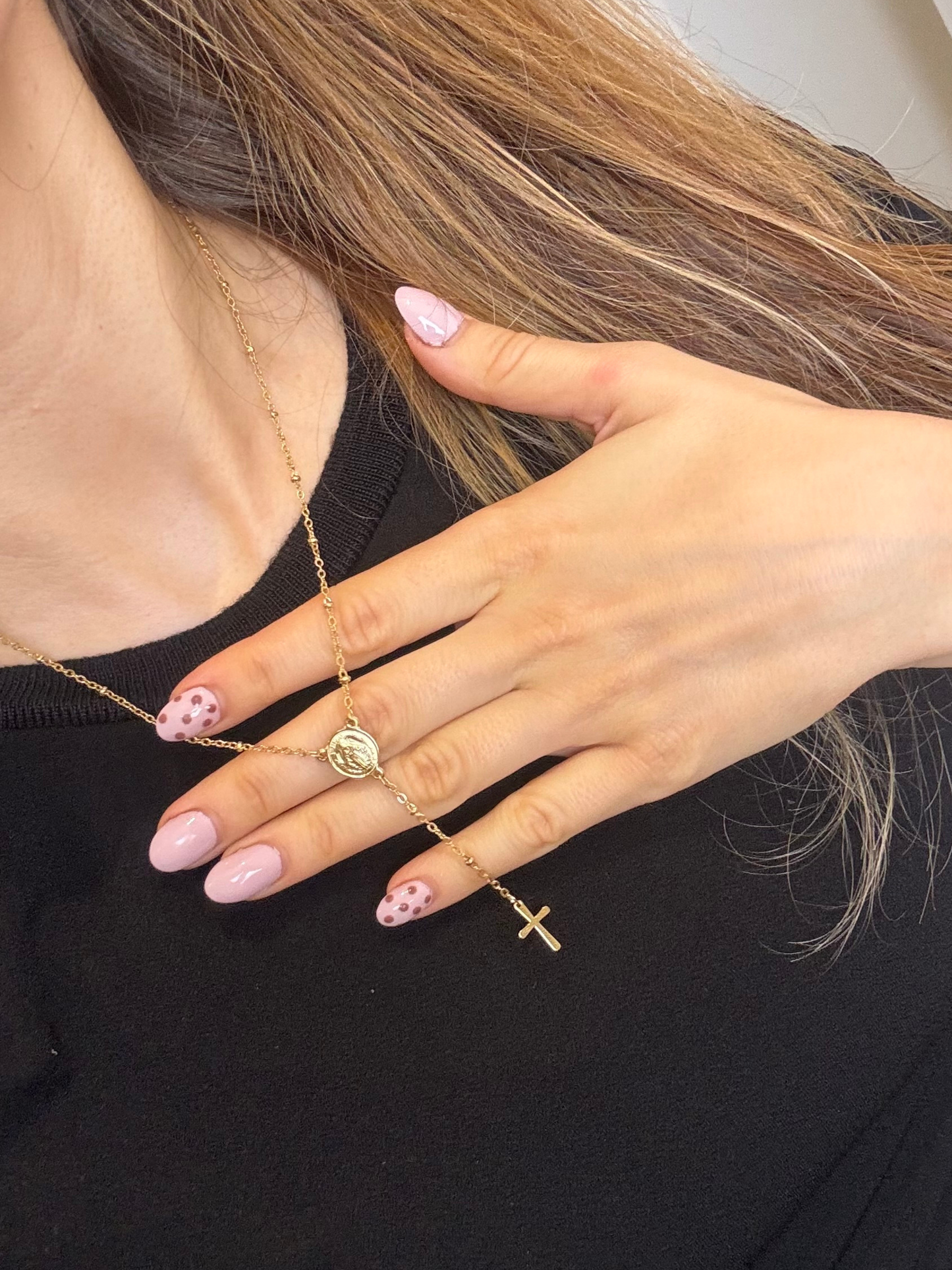 Colar terço dourado