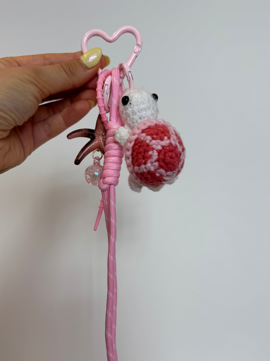 Tartaruga croché rosa